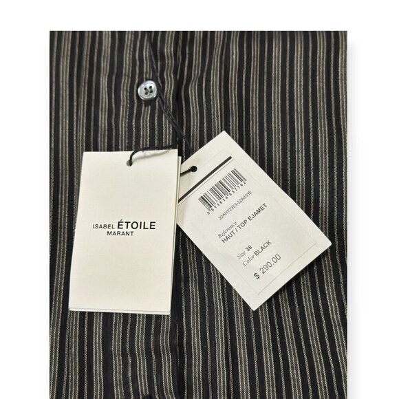 Isabel Marant Etoile Ejamet Striped Cotton Top, Size FR 36/US4, New with tag, - Picture 4 of 15